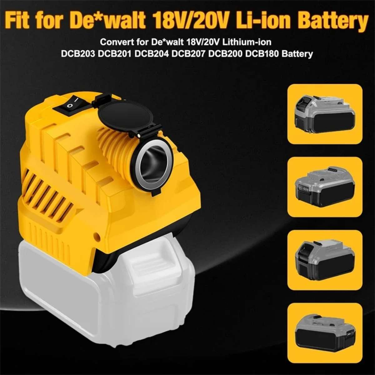 240W DC 12V Buck Converter Regulator Car Cigarette Lighter Power for Dewalt 20V