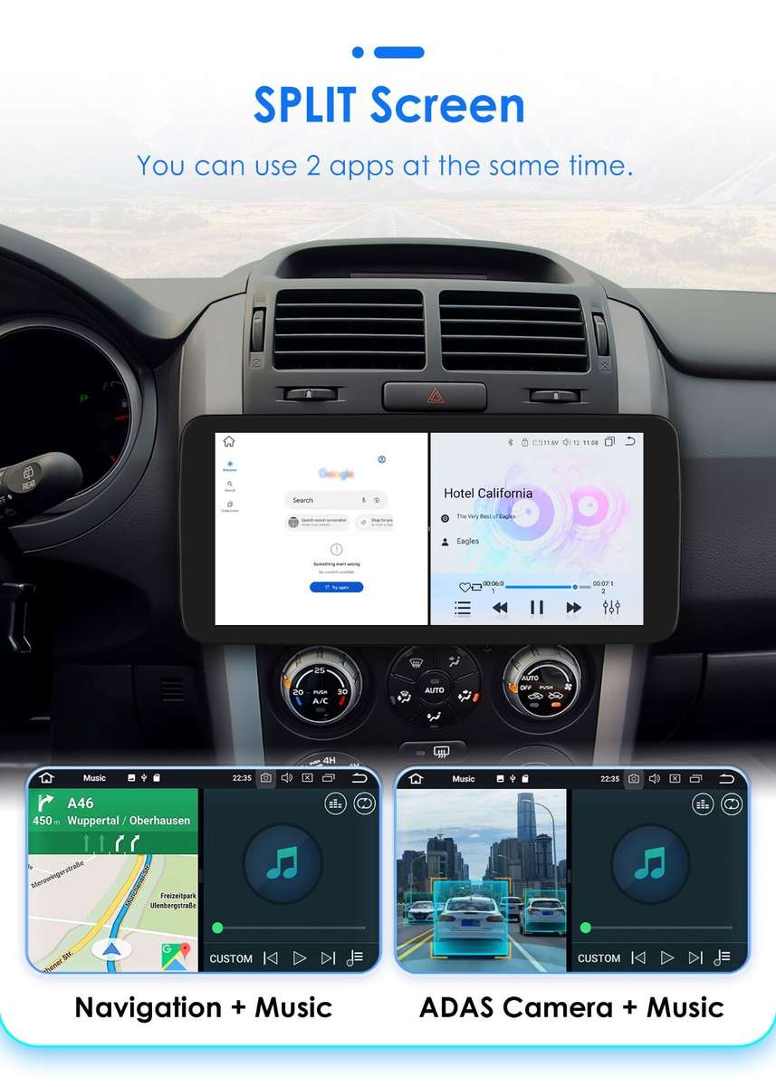 Single DIN Rotatable 10.33" TouchScreen Carplay Stereo Radio 64GB Android 12 GPS