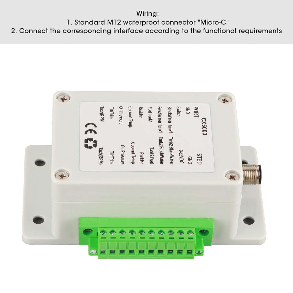9?32V DC Converter Box Convert Sensor Singal To NMEA2000 IP67 Waterproof Part