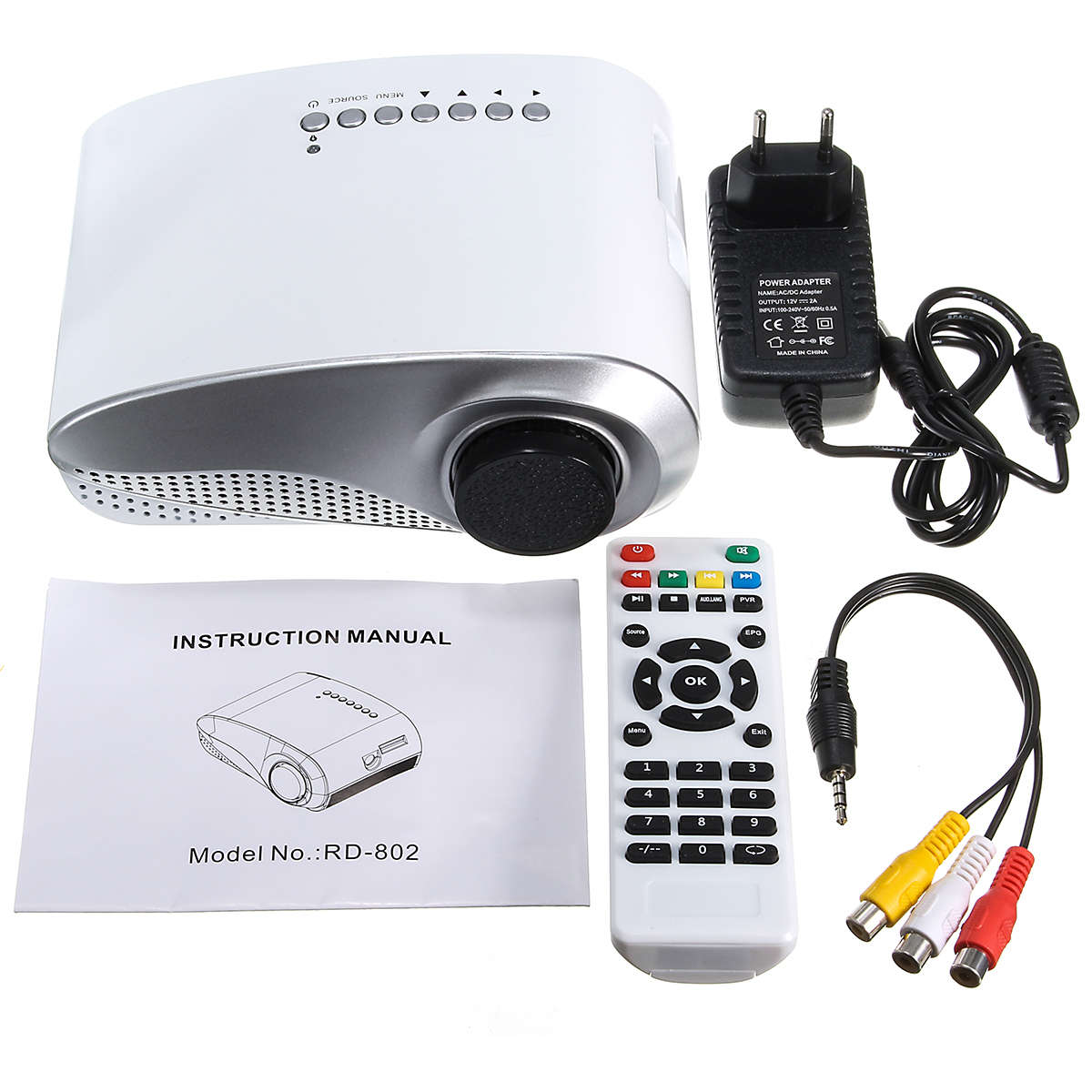 3D Full HD 1080P Mini Projector LED Multimedia Home Theater USB VGA HDMI TV