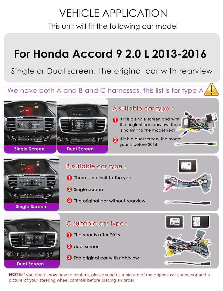 8Core Android 13 Car GPS Stereo For Honda Accord 9 2013-2017 CarPlay SWC 6+128GB