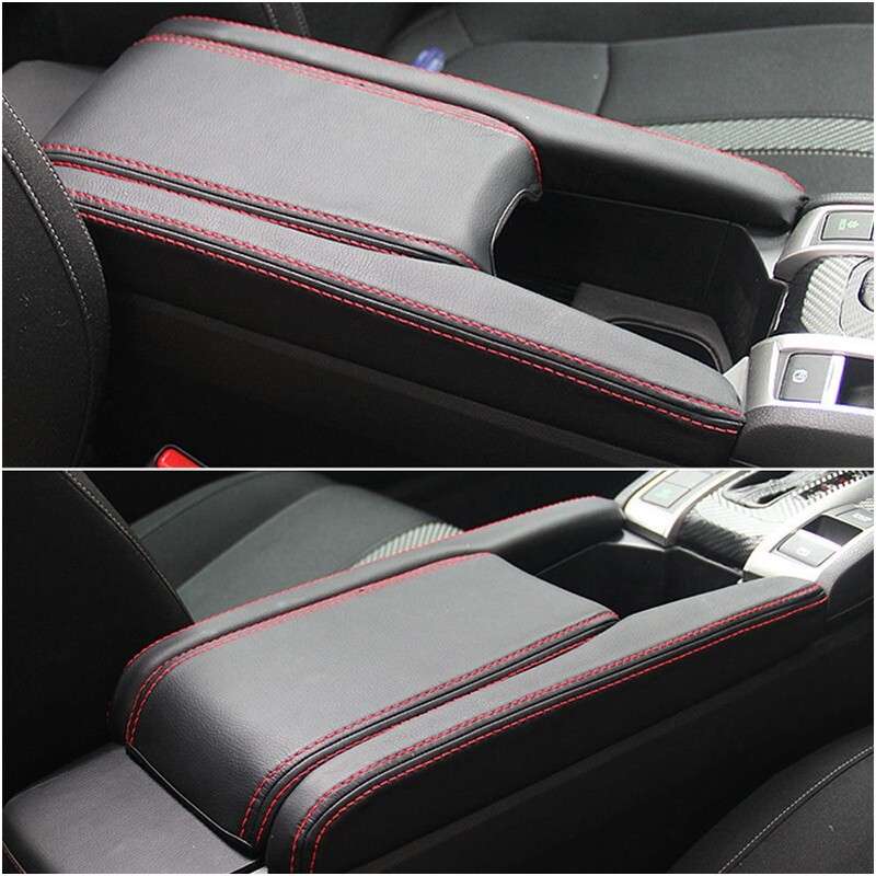 3x Car Armrest Box Cover Center Case Trim Waterproof For Civic 2016-2018