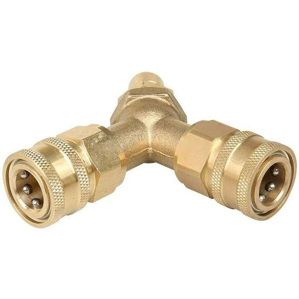 3/8 Fitting Pressure Washer Tee Splitter Coupler 5000PSI Brass 4.0 GPM