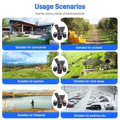 Solar Battery Wireless WiFi Outdoor Pan/Tilt Home Security Camera 9MP HD w/ 32GB