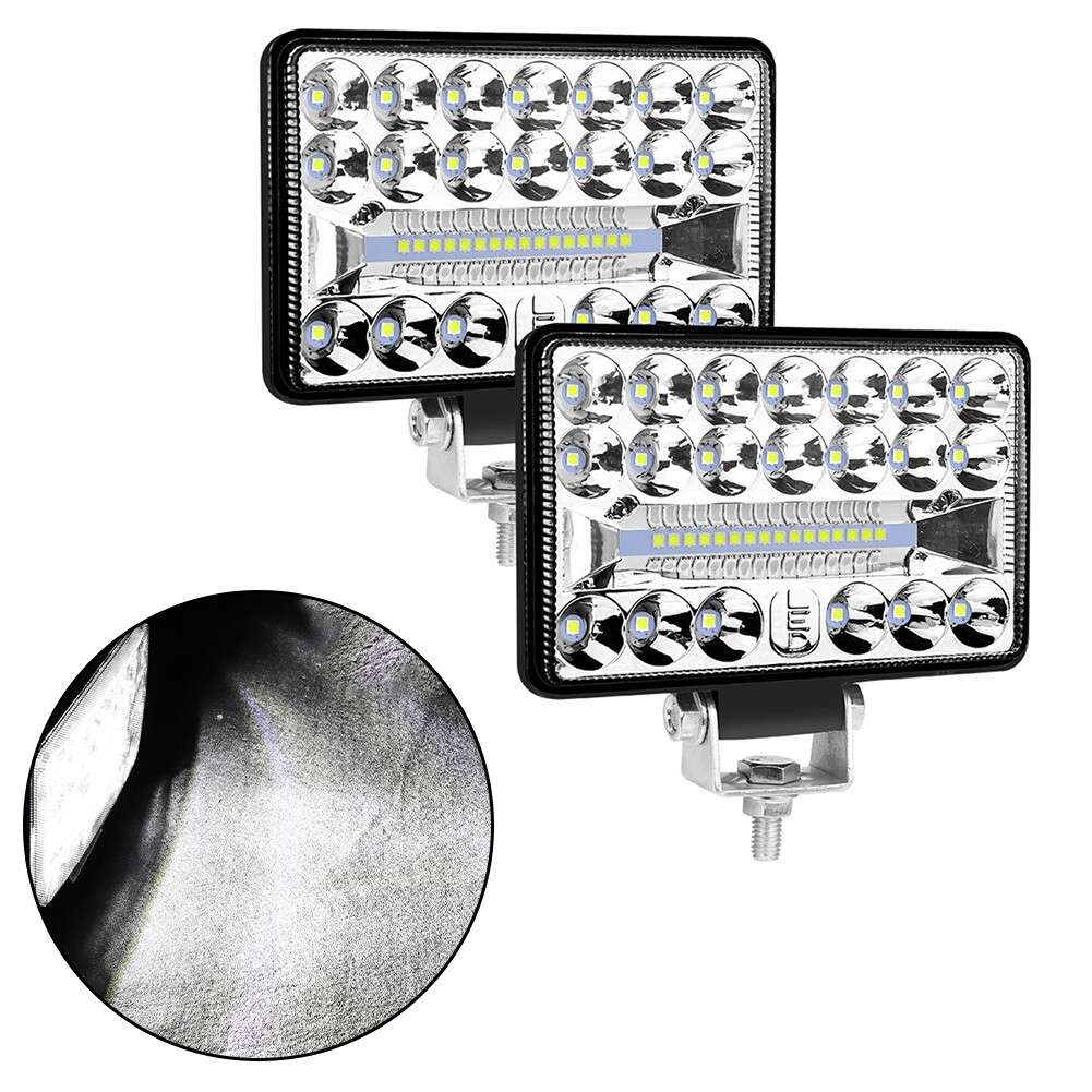 2x 60W 3X5 Inch Chrome Rectangular LED Headlights Replacement High Brightness