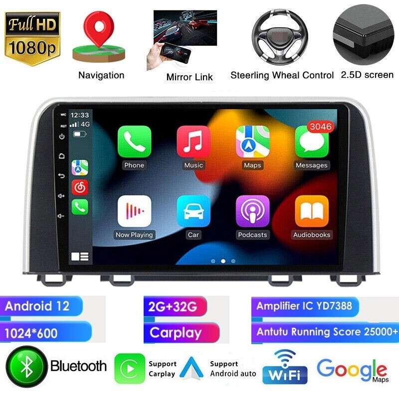 for Honda CRV 2017-2021 Carplay Android 12 Car Stereo Radio GPS Navigation 2+32G