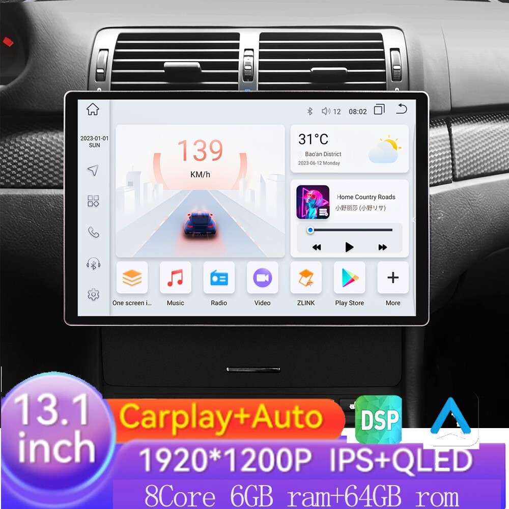 13.1" Screen Android 13 For BMW 3 Series E46 1998-2006 Car GPS Radio Stereo Navi