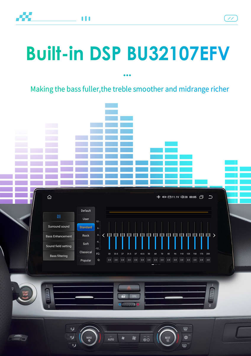 10.33"Android 12 Carplay Stereo GPS Radio IPS for BMW 3 Series E90 E92 2009-2012
