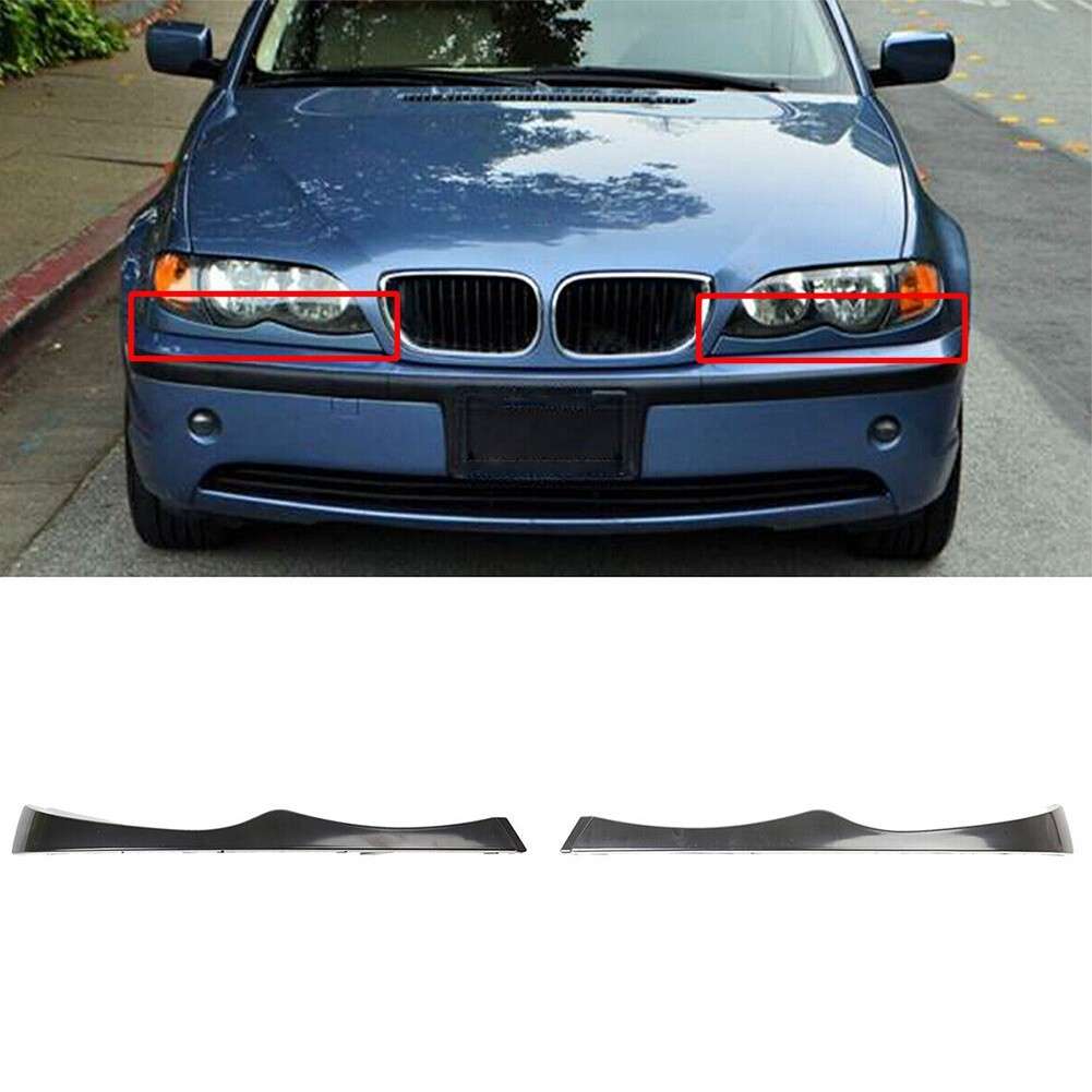 2X Headlight Eyebrow Lower Headlamp Eyelid Cover Trim For E46 325 330 Sedan