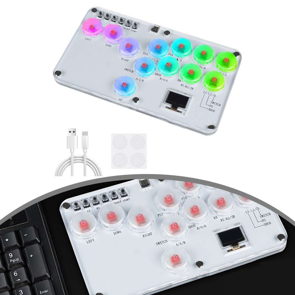 Customizable RGB Fighting Keyboard For PS4 For Switch Steam Deck Gaming
