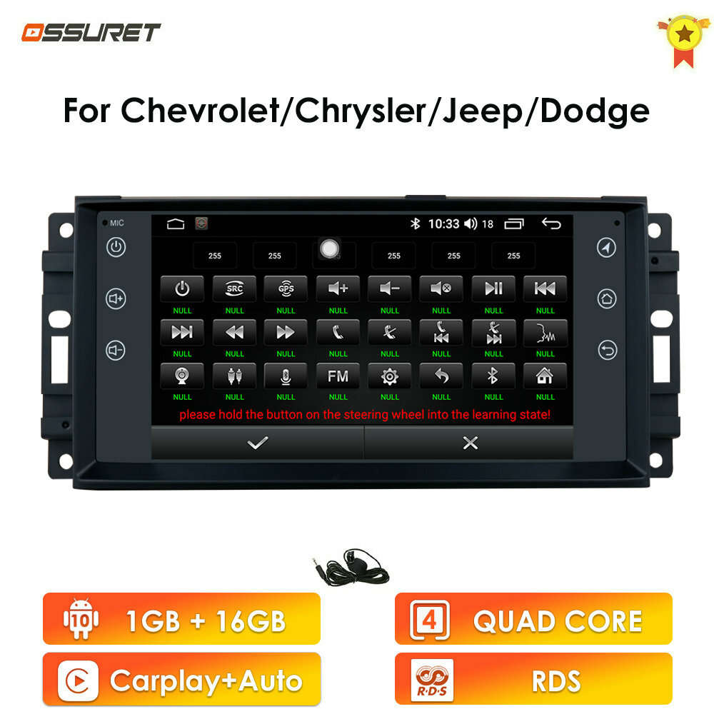 6.2" Android10 Auto CarPlay Stereo Radio GPS Navigation for Jeep Chrysler Dodge