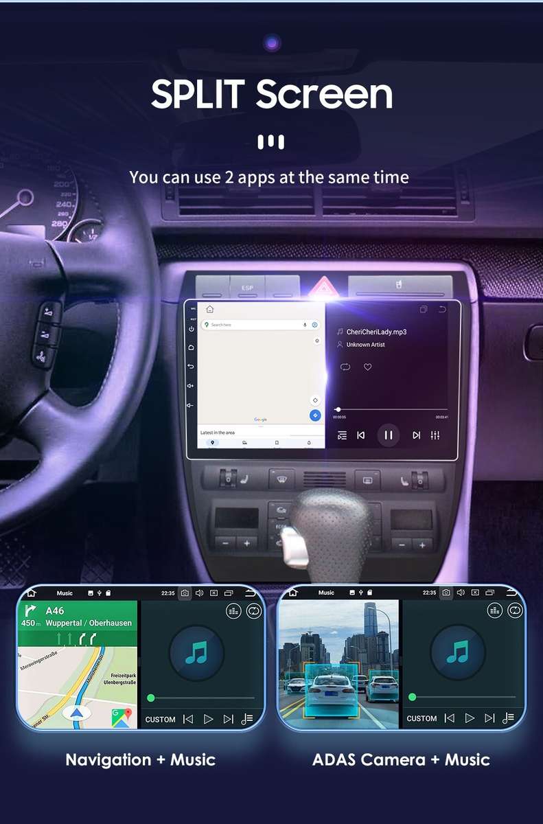 For 2004 Audi A6 C5 S6 Android 12 Car Stereo Radio GPS SatNav Wifi CarPlay 4+64G