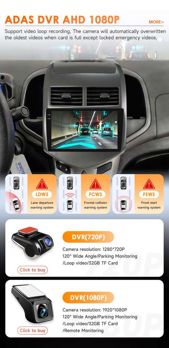 8Core CarPlay For Chevrolet Aveo Sonic 2011-15 Android 14 GPS Radio Stereo 4+32G
