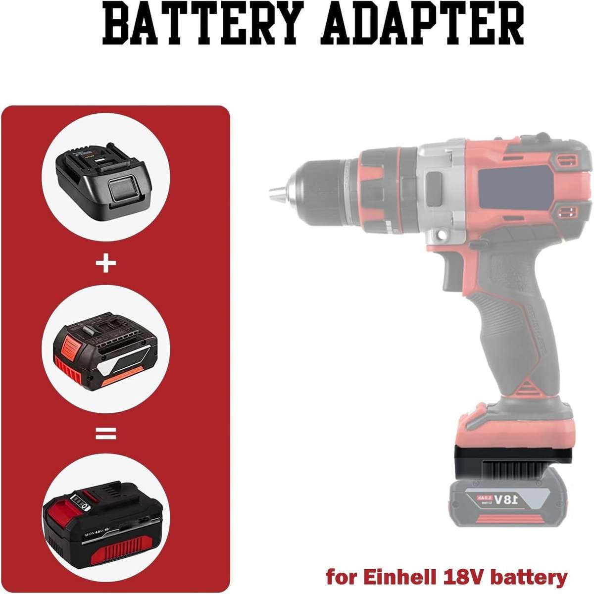 Adapter for Bosch 18V GBA Li-ion Battery Convert to for Einhell 18V Power Tools
