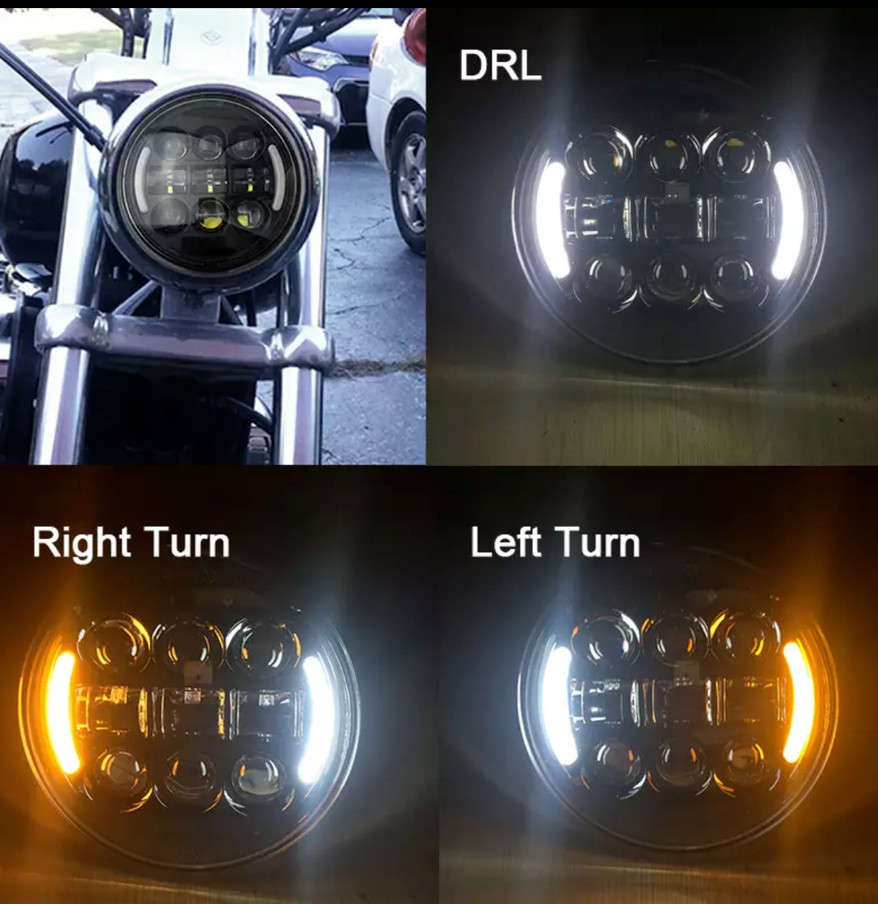 For Harley Davidson Sportster XL 1200 883 5-3/4" 5.75 LED Headlight Turn Signal