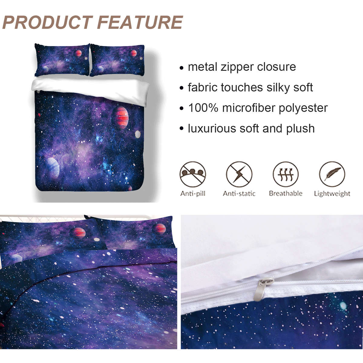 Galaxy Duvet - Galaxy Bedding - HD Printed Duvet - Double