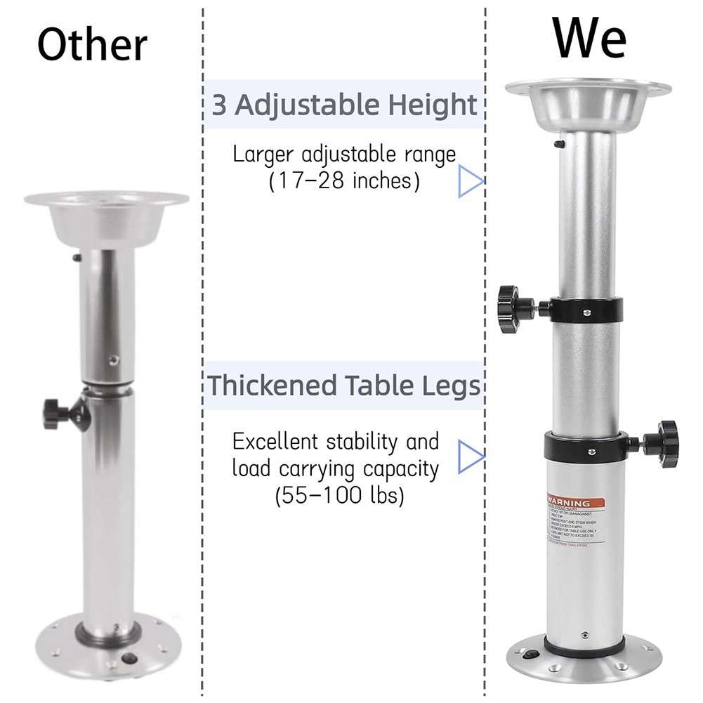 425-750mm RV Adjustable Table Leg Bracket Removable Aluminum Alloy Table Leg