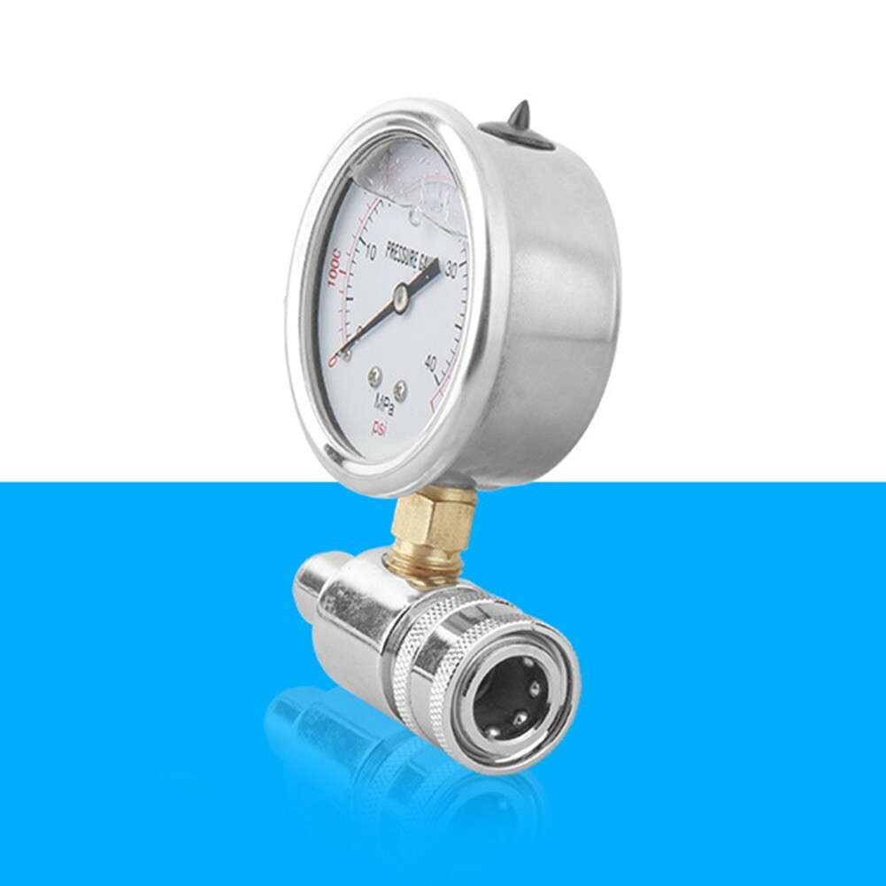 6000 PSI Car Pressure Washer Gauge With 3/8 Inch-Quick Connect Socket And-Plug