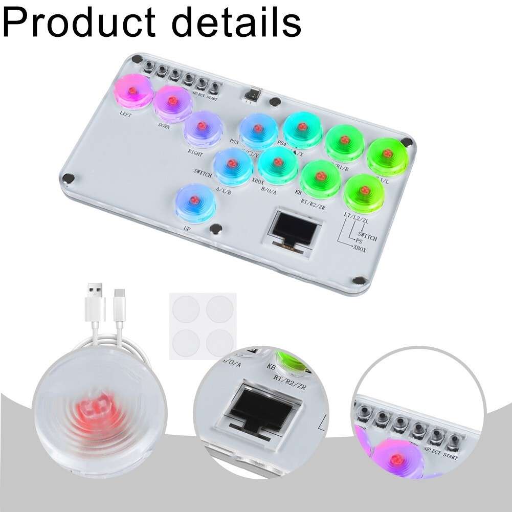 Customizable RGB Fighting Keyboard For PS4 For Switch Steam Deck Gaming