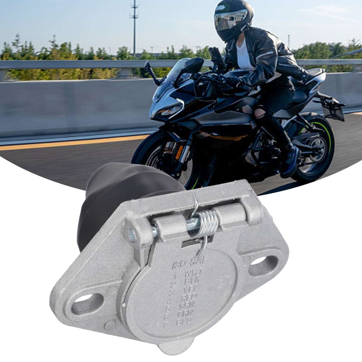 7 Pins Socket For Semi Trailer Truck Light Connector Round Split Pin Receptacle