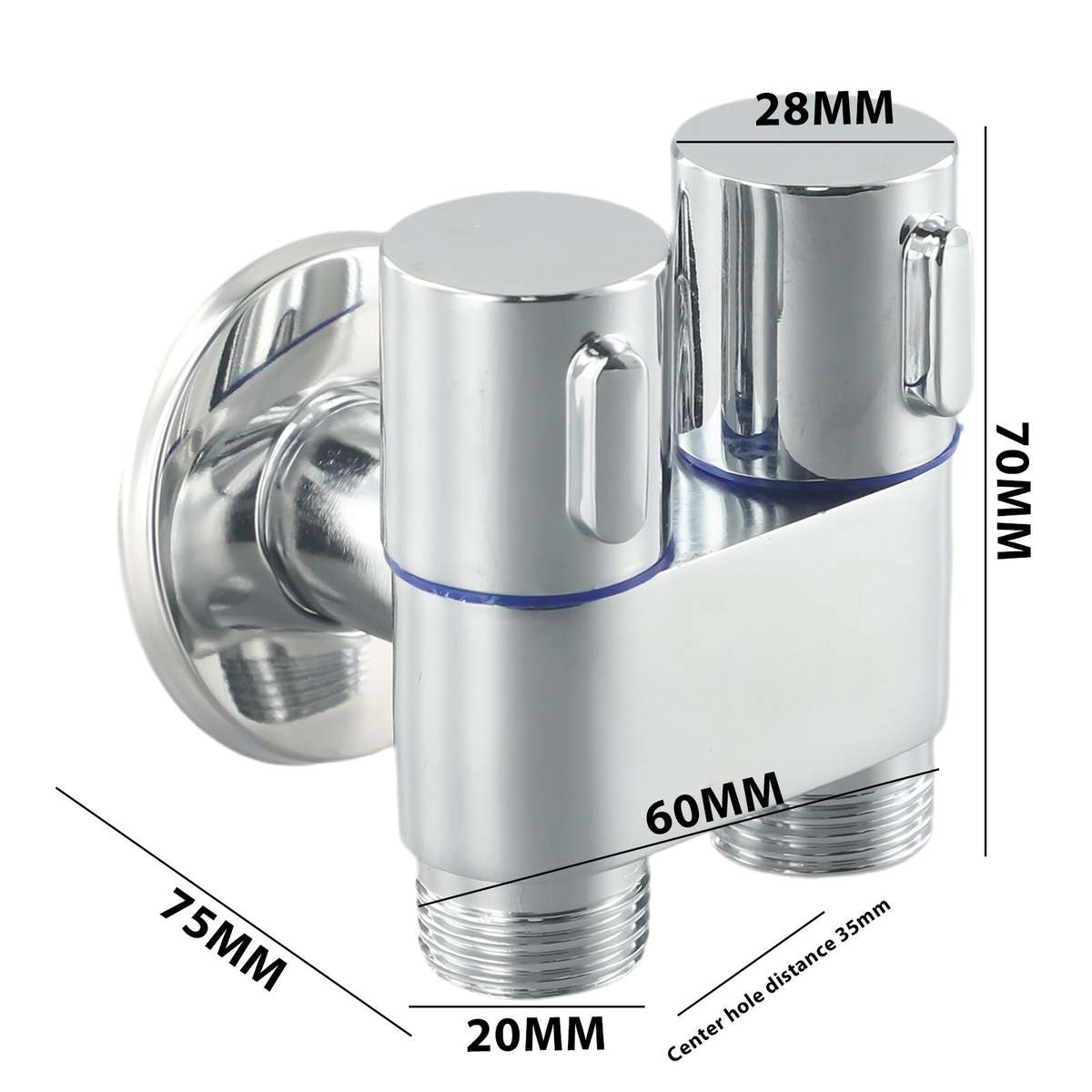 G1/2 1 In 2 Out Dual Control Washing Machine Faucet Toilet Triangle Valve