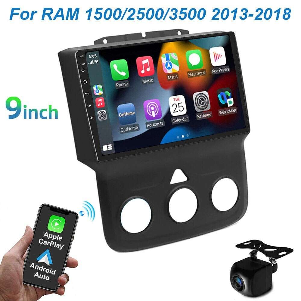 Carplay GPS For Dodge Ram 1500 2500 3500 2013-18 Android 12 Car Stereo Radio RDS