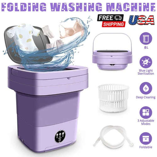 Mini Washing Machine 8L Folding Portable Sterilization Drying Laundry Machines