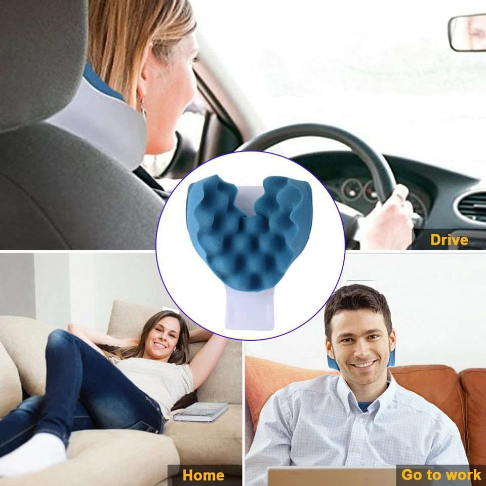 Stiff Neck and Shoulder Relaxer Pain Relief Spine Support Traction Pillow