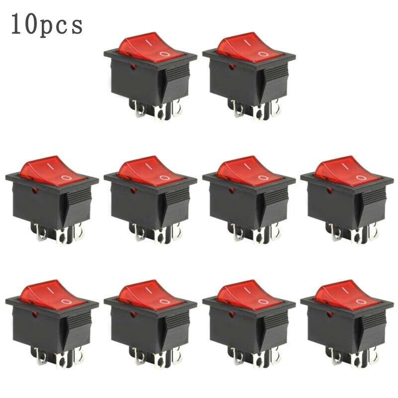 10*Red Light 4-Pin DPST ON-OFF Rocker Switch KCD4 15A 250V 20A 125V AC-Parts Kit