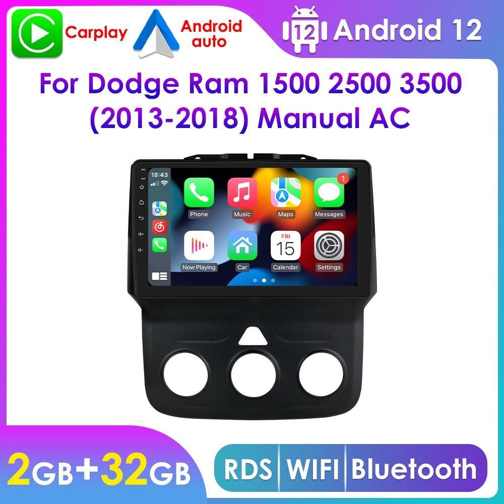For Dodge Ram 1500 2500 3500 Android 12 Car Radio Stereo GPS Navigation WiFi 2GB