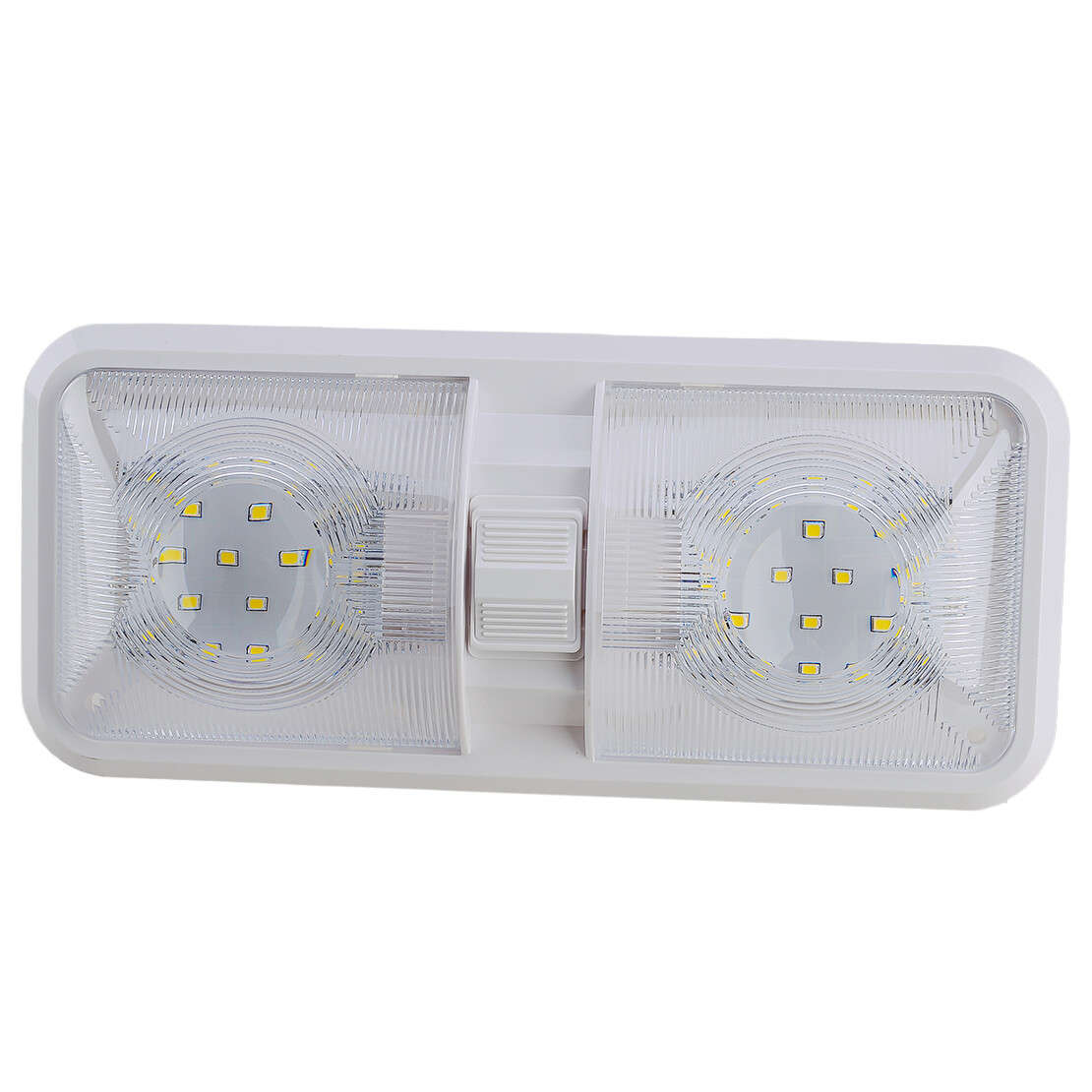 LED Double Dome Light Ceiling Fixture Light For RV Camper Trailer Marine New