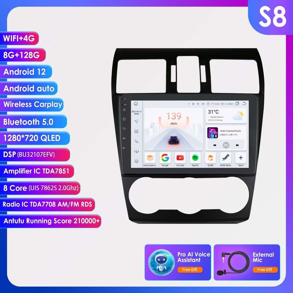 Android 128G GPS Radio CarPlay For Subaru Forester Impreza 360° Panoramic Camera