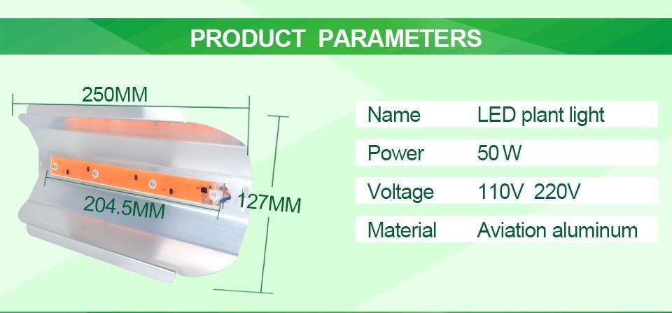 50W COB LED Grow Light Full Spectrum IP67 Waterproof Plant Flower Vegetable Lamp