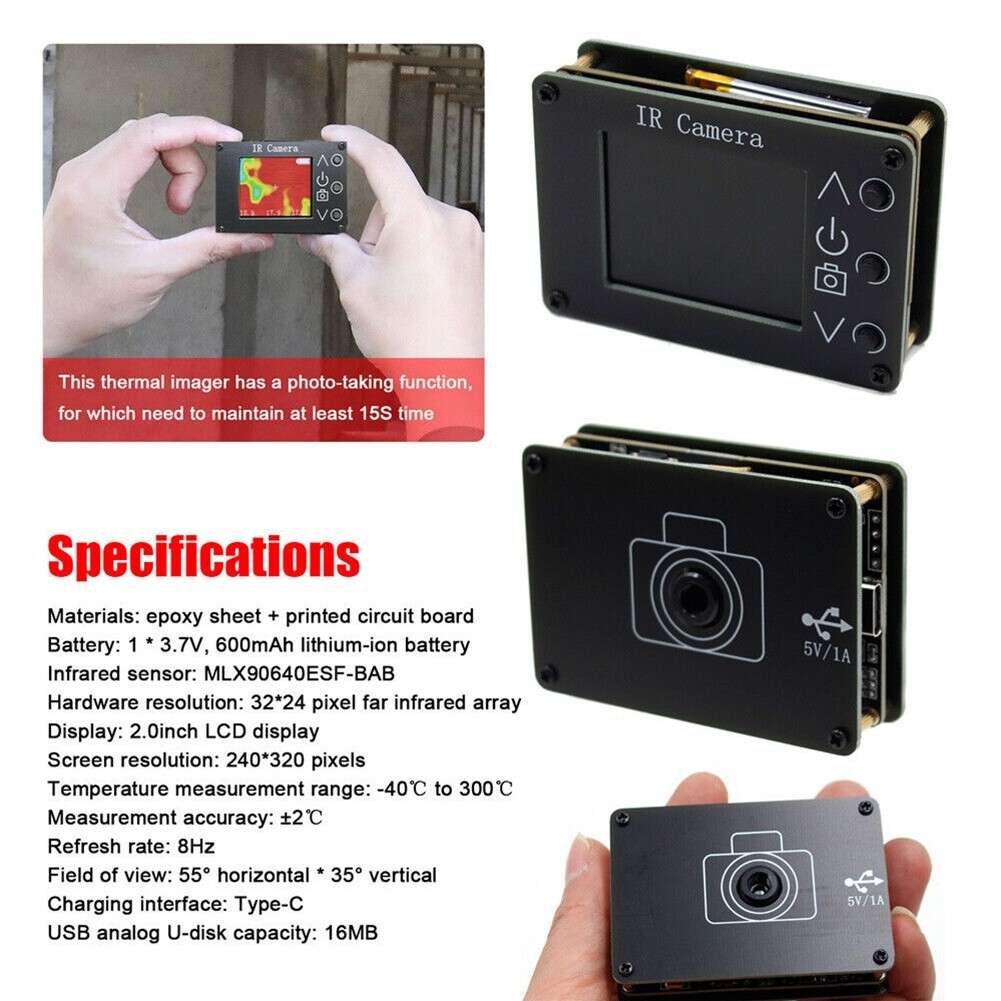 Handheld Thermal Imager Imager Camera MLX90640ESF-BAB Temperature Thermal