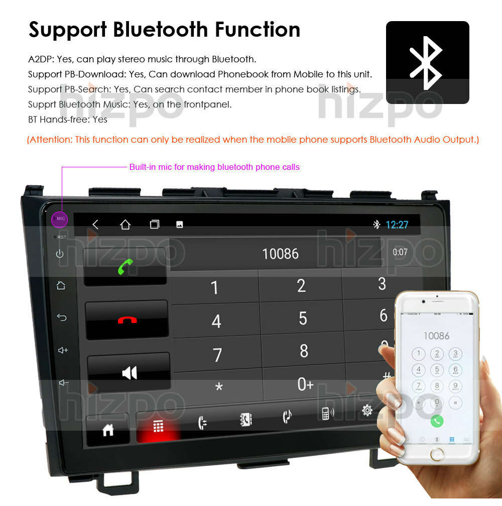 For Honda CRV 2007-2011 Car Stereo GPS Navi Radio CarPlay Android 2+32GB +Camera