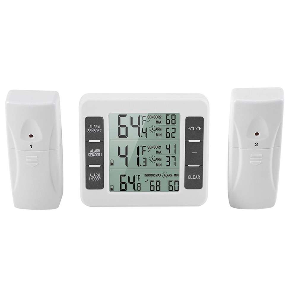 Wireless Thermometer With Long Range Sensor For Fridge And Outdoor Use