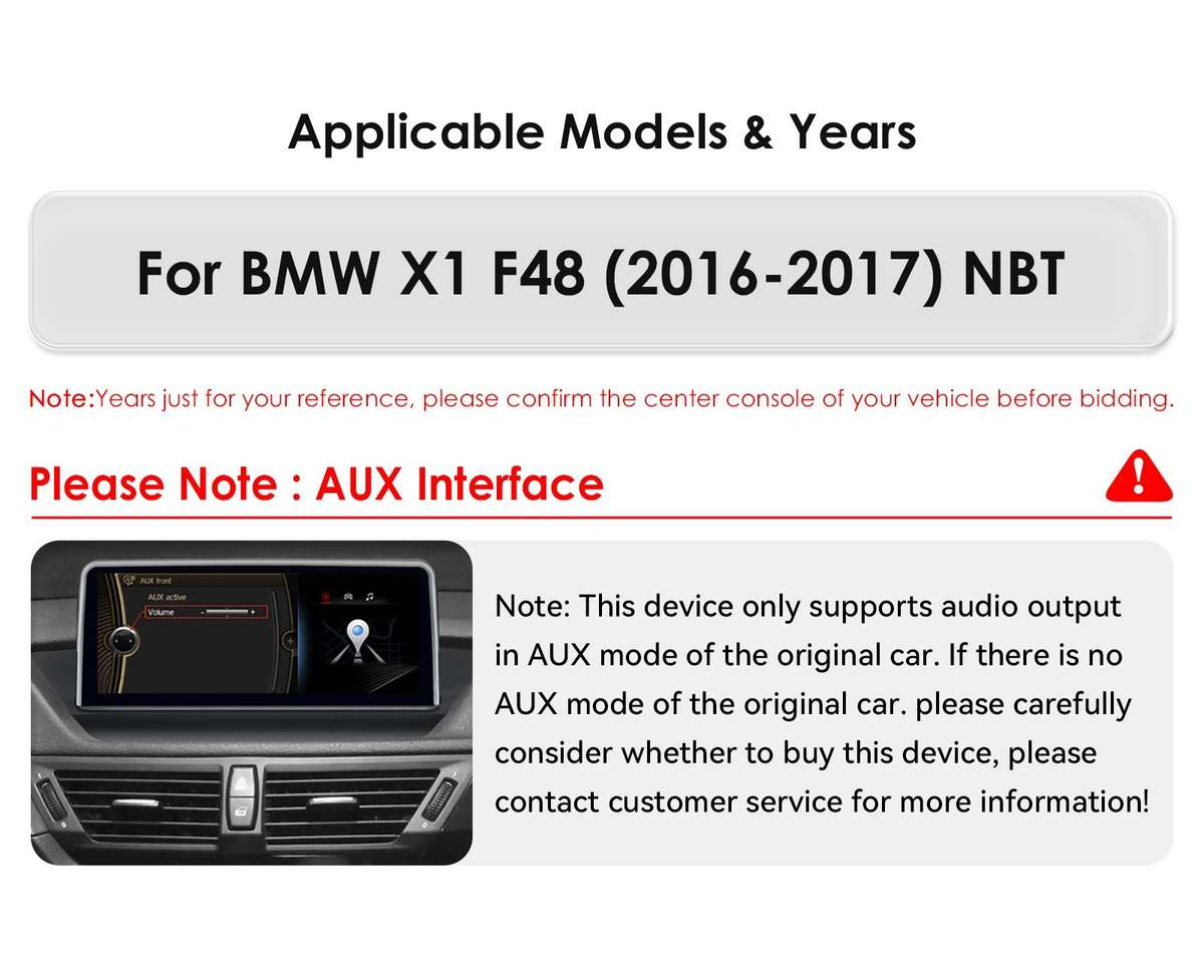10.25" Screen For BMW X1 F48 Carplay GPS Android Auto Navi GPS Car Stereo 4Core
