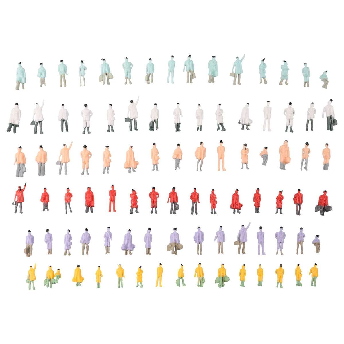 400Pcs Railway Train Layout 1:87 HO Scale Painted Figures Model People Passenger