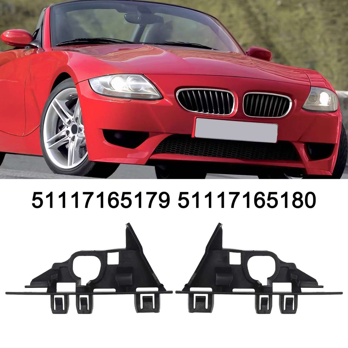 For Z4 03-08 Pair Front Bumper Bracket Holder 51117165180 For BMW For E85 E86