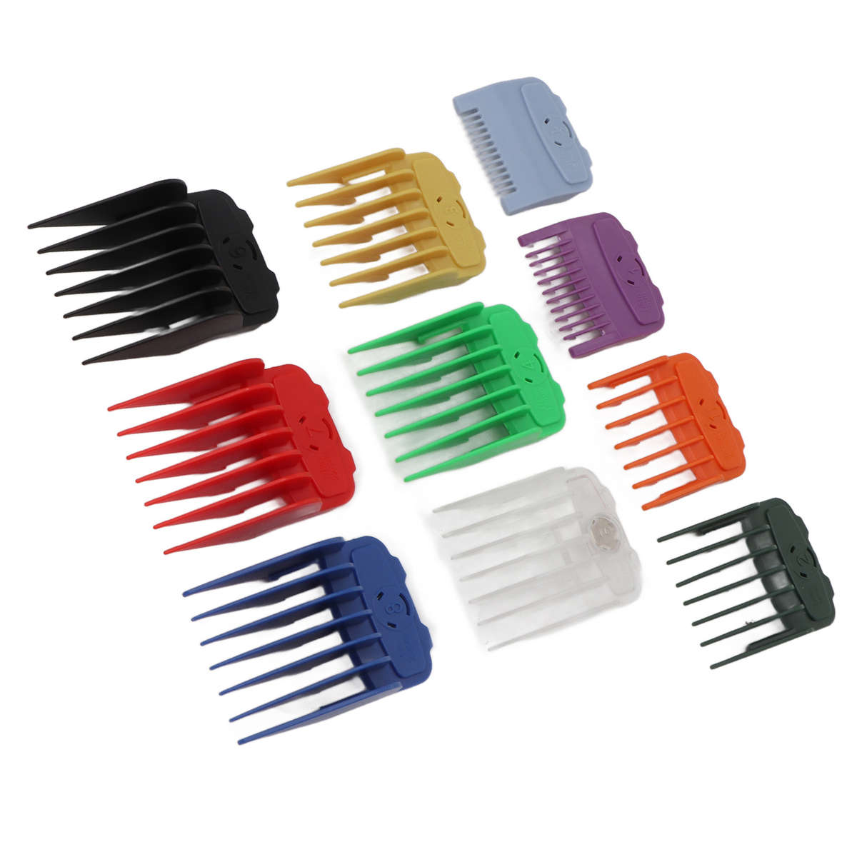 10pcs Hair Clipper Combs Guides Colorful Rounded Teeth Portable Hair Clipper CHW