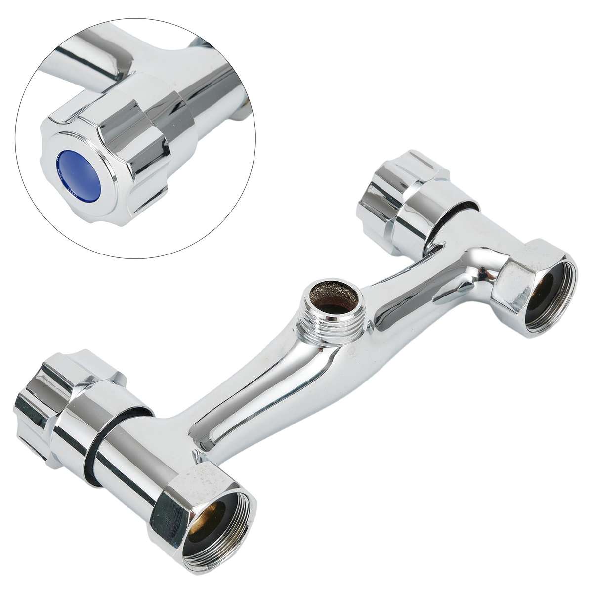 Shower Mixer Valve Valve Water Interface Anti-Reflux Bar Brass Chrome Finish