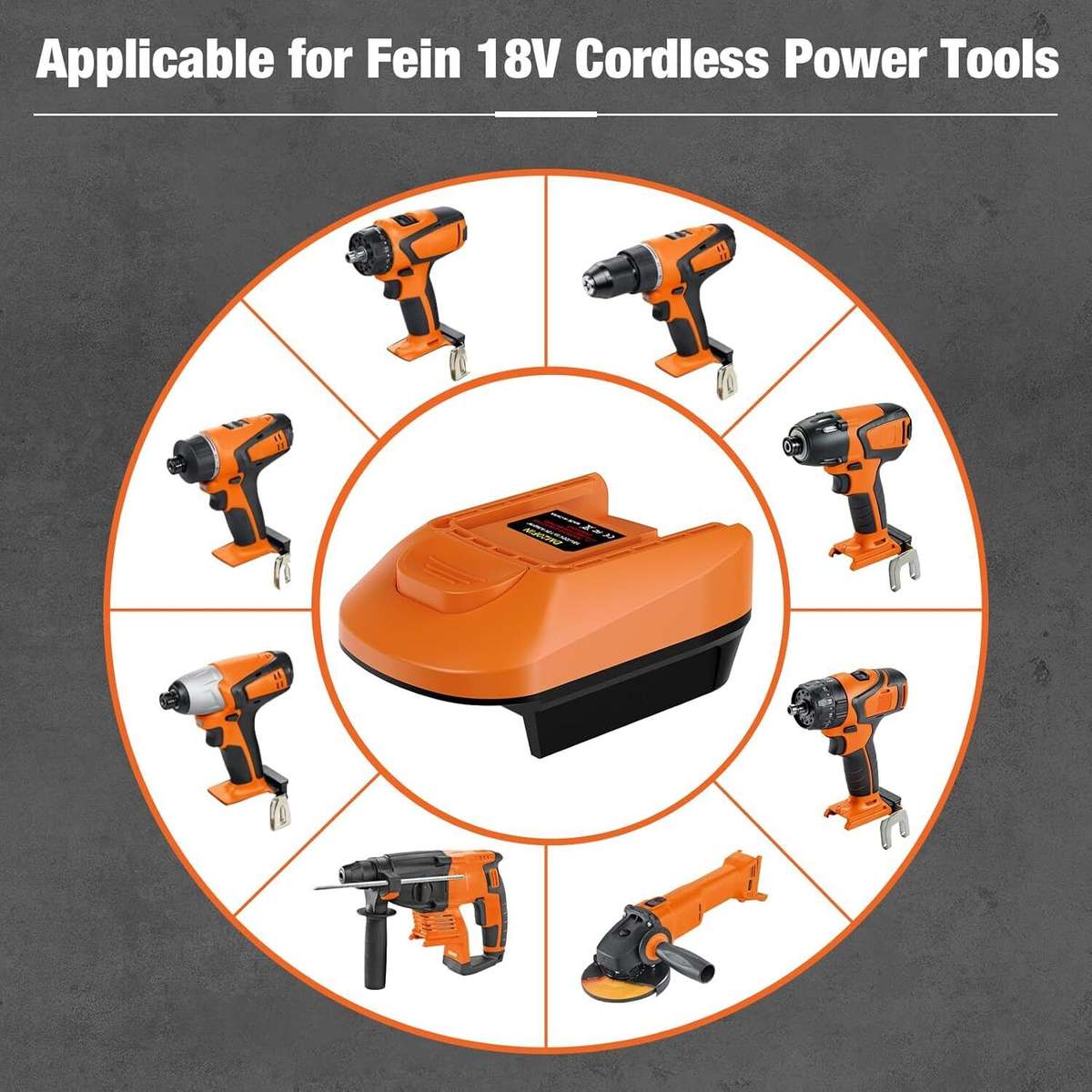 Adapter for Fein 18V Tools for Dewalt 20V Battery to for Fein 18V Cordless Tool