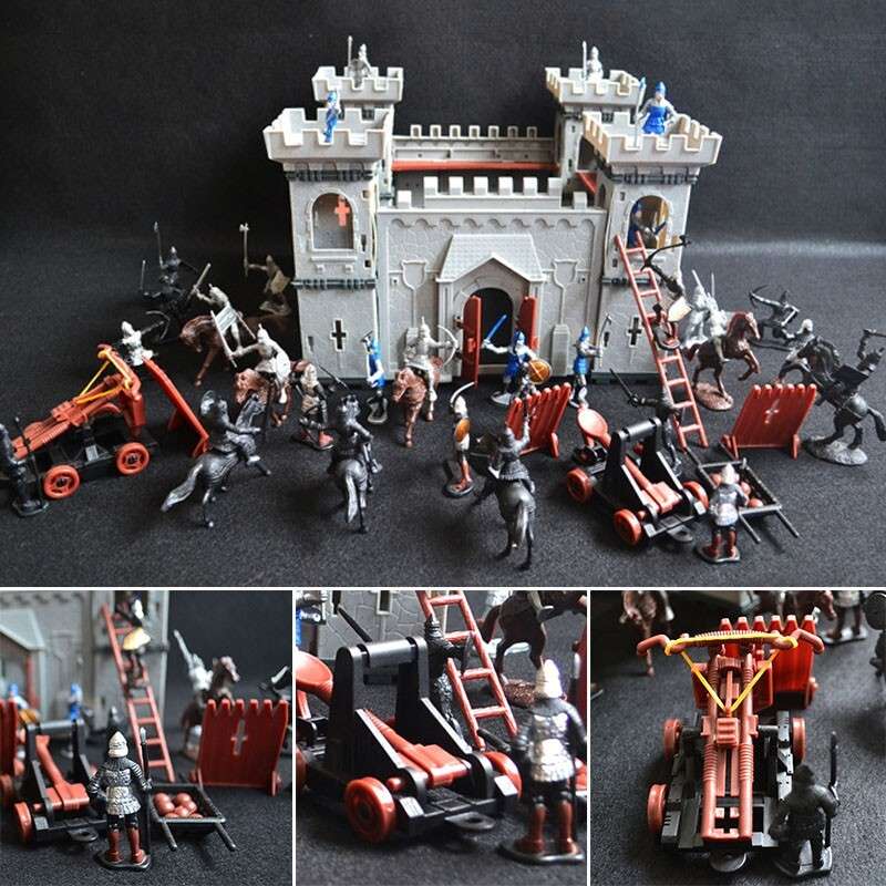 Soldiers Toy Medieval Castle Infantry Playset Decor Model Vintage-Knight