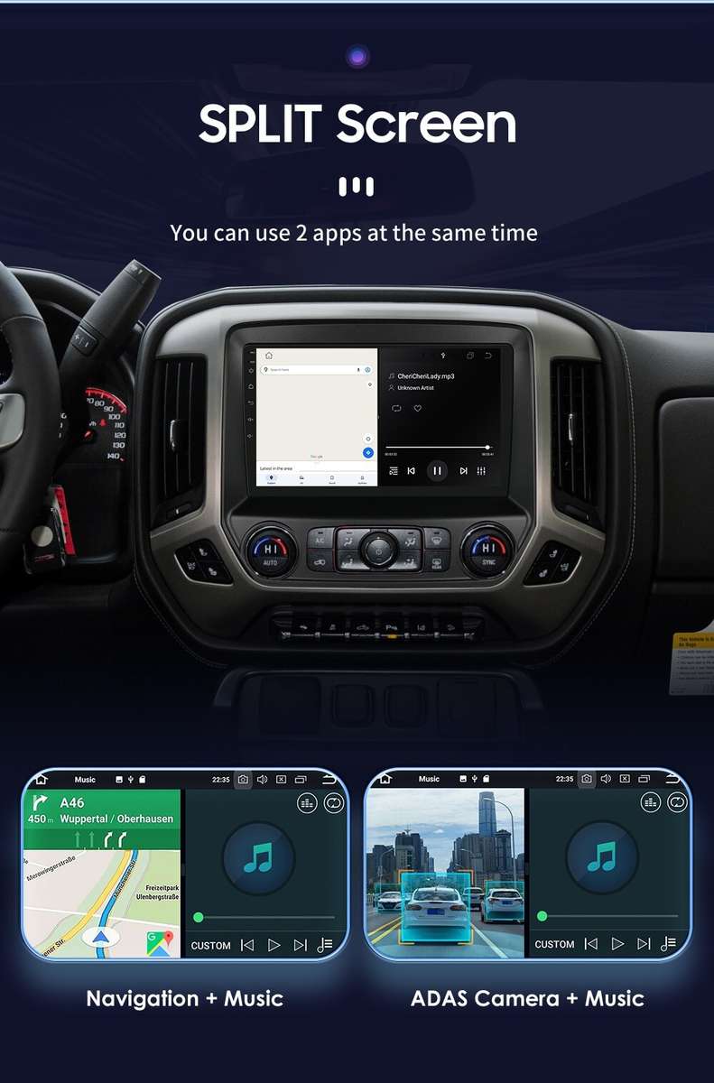 6+64GB Android 12 Car Radio DSP GPS For Chevrolet Silverado GMC Sierra 2014-2018