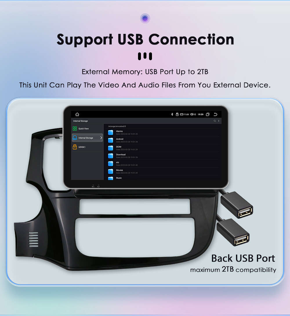 10.33" Android For Mitsubishi Outlander 2012-2018 Carplay Car Radio GPS WIFI SWC
