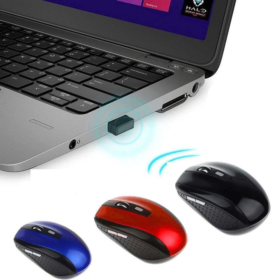 Optical Mini Gaming Mice 2.4GHz Wireless Mouse USB Receiver For Laptop PC