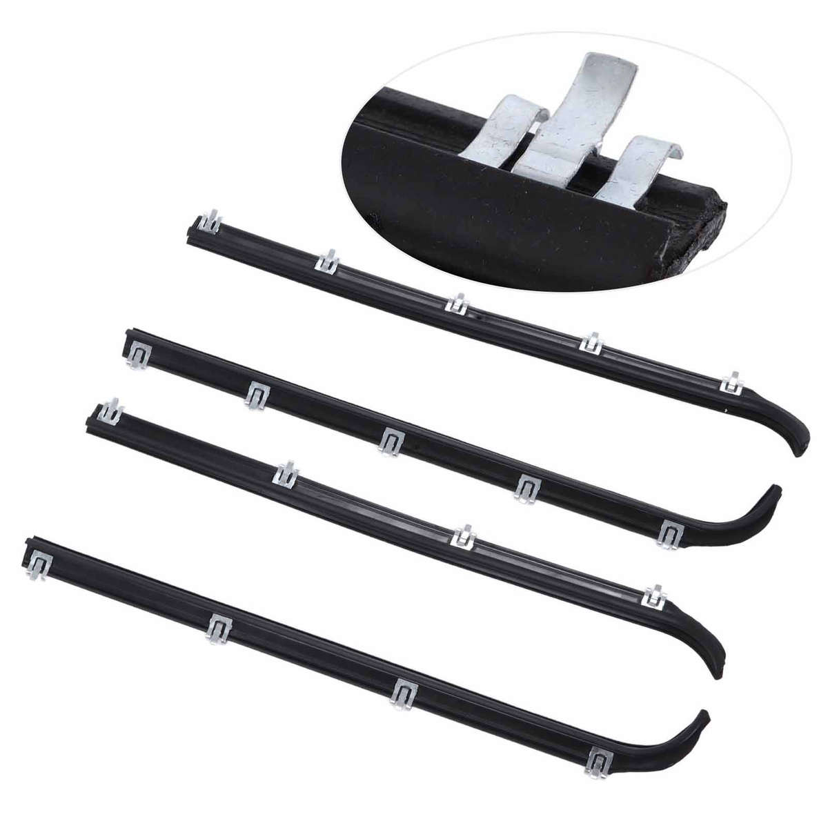 4pcs Window Sweep Felts Seals AM41543318 Weatherstrip Kit Part For Truck