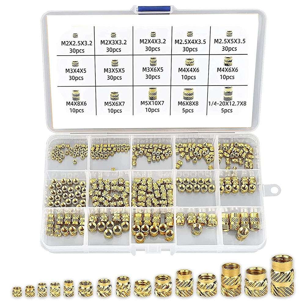 Threaded Inserts Brass Threaded Threaded Knurled 15 Sizes 300 Pcs 7 Models