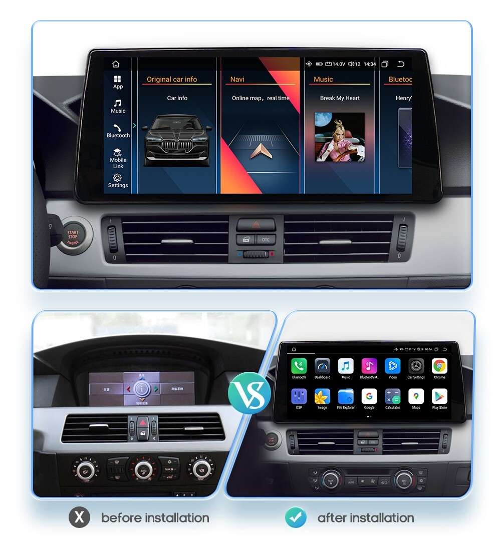 10.33"Android 12 Carplay Stereo GPS Radio IPS for BMW 3 Series E90 E92 2009-2012