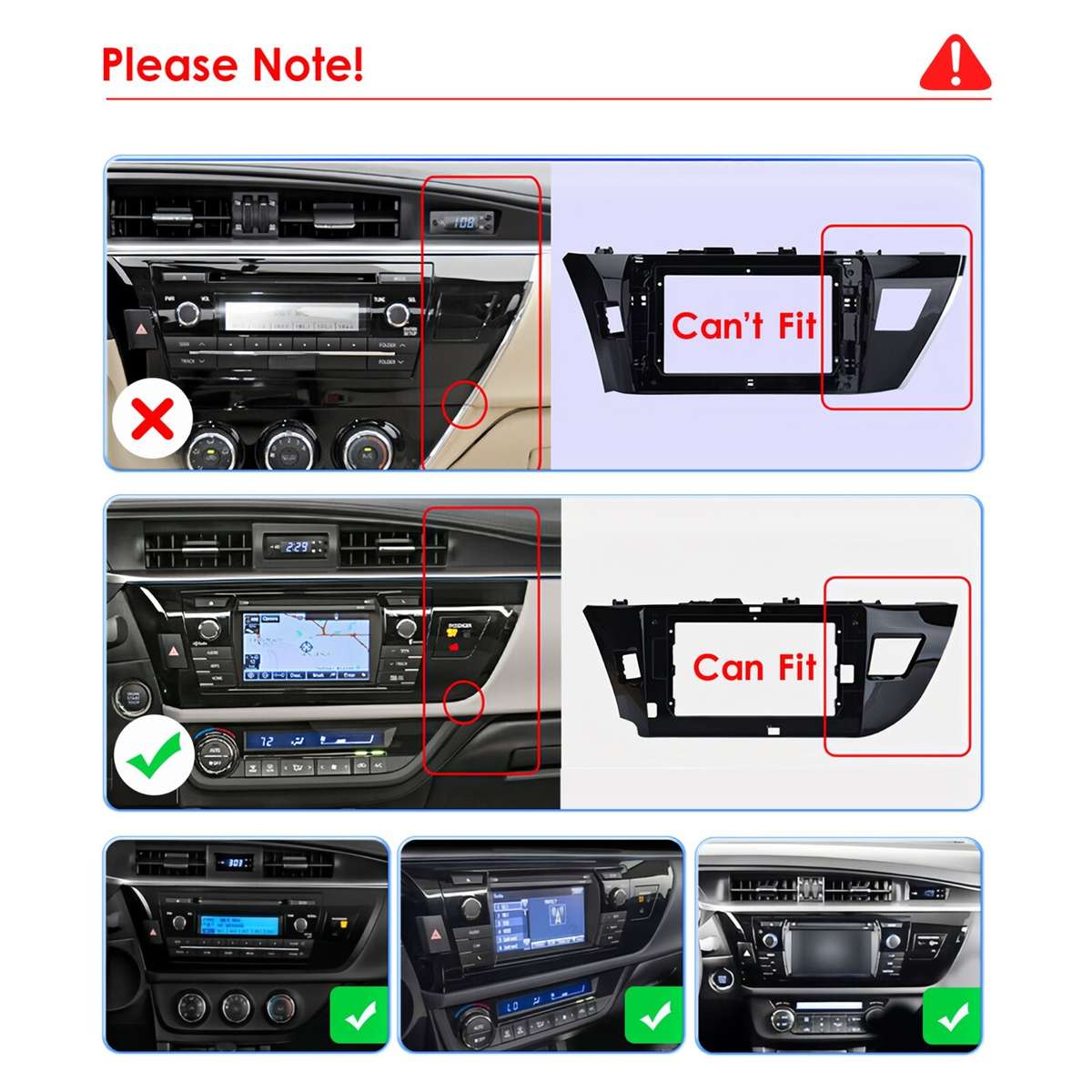 64GB Android 13 Carplay Car Stereo Radio Head Unit For Toyota Corolla 2014-2016